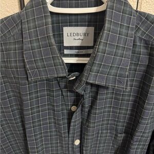 Ledbury Men's Blue Plaid Dress Shirt